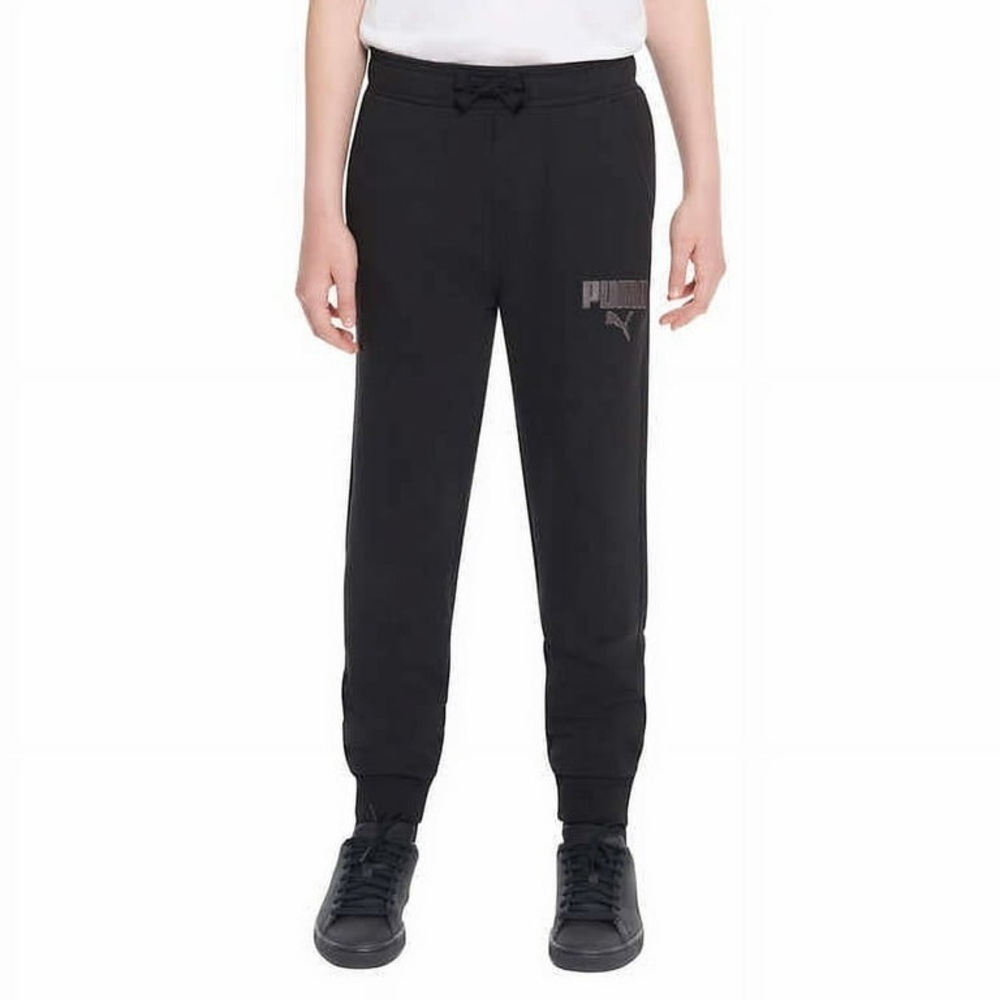 Puma Kids Fleece Black Jogger Sweatpants, Size M (10/12)